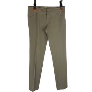 ECRU - dark khaki casual chino pants secure waist &hips fit sz 2 cotton blend